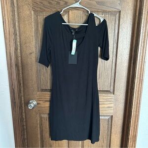 One-Shoulder Cutout Black Dress - Sleek Women's Dress